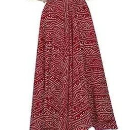 Women Bandhani Print Flared Maxi Skirt-picture-14