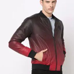 Ombre-Dyed Zip-Front Bomber Jacket-image-61