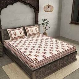 200 TC Graphic Print Double Bedsheet with 2 Pillow Covers-picture-52