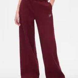Girls Solid Logo Print Baggy Fit Knitted Pants-picture-53