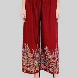 aura glam Women Floral Print Relaxed Fit Palazzos-picture-3