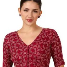 Women Block Print Front Open Blouse-image-47