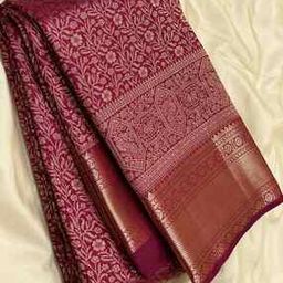 Women Traditional Saree with Unstitched Blouse Piece         -picture-23