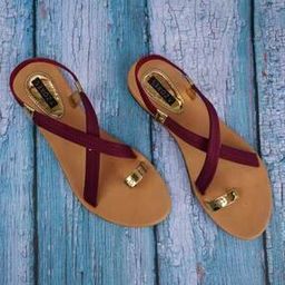 Women Flat Sandals with Synthetic Fibre Upper-image-90