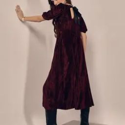 Women Square-Neck Fit & Flare Dress-image-34