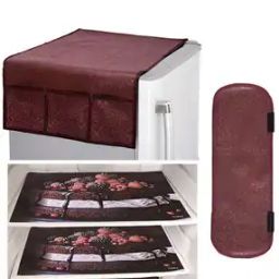 Set of 5 Graphic Print Fridge Shelf Mats 11" x 7"-20