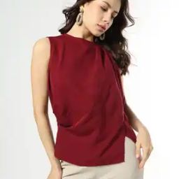 Women Relaxed Fit Ruched Top-image-28