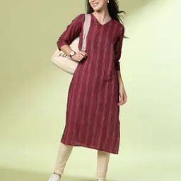 Women Striped Straight Kurta-image-35