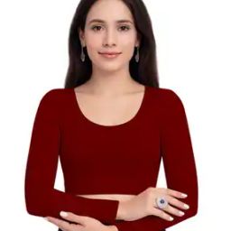 Women Round-Neck Slip-On Blouse-22