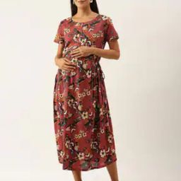 Floral Print Round Neck A-line Dress-picture-53