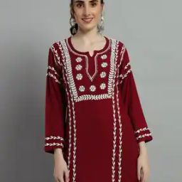 Women Embroidered Straight Kurti-image-86