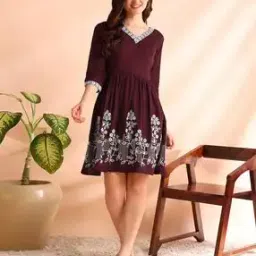 hiva trendz Women Embroidered Fit & Flare Dress-picture-35