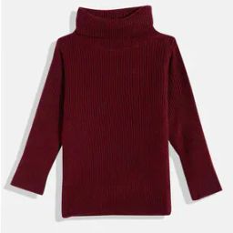 Girls Ribbed High-Neck Pullover-49