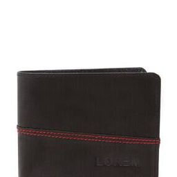 Men Bi-Fold Wallet with Embossed Text-image-1