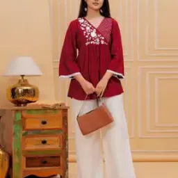 Women Embroidered Flared Tunic-image-80
