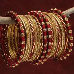 shining diva Set of 26 Gold-Plated Slip-On Bangles-picture-20