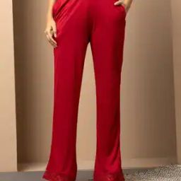 Women Straight Fit Palazzos with Embroidered Hem-image-16