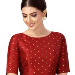 Micro Print Back Open Blouse-image-15