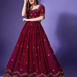 Women Embroidered Flared Kurta-image-79