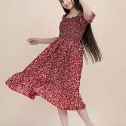 Girl Floral Print Fit & Flare Dress-image-31