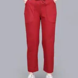 Women Straight Track Pants with Elasticated Waist-image-76