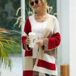 Women Colourblock Relaxed Fit Front-Open Shrug-16