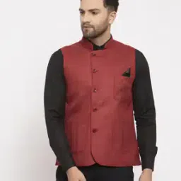 Nehru jacket with Patch Pockets-image-62