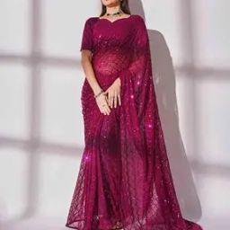 Women Embellished Georgette Saree-image-27