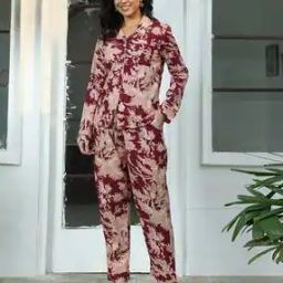 Women Floral Print Shirt with Pyjamas-picture-11