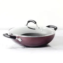 Merlot Non-Stick Kadai/Wok with Lid-30cm-image-11