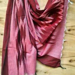 Ikat Print Handloom Dupatta with Tassels-3
