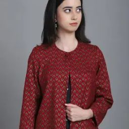 Women Geometric Print Regular Fit Blouson Jacket-picture-45