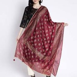 Block Print Dupatta with Applique Detail-14
