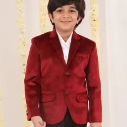 vastramay Boys Single-Breasted Blazer with Flap Pockets-picture-9