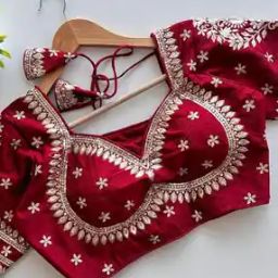 Women Embroidered Back-Open Blouse-39