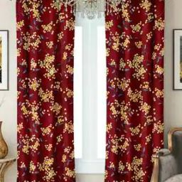 Set of 2 Floral Printed Window Curtains-picture-43