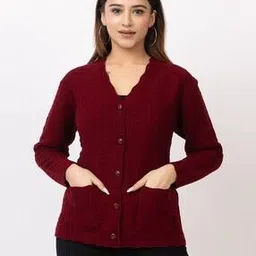 leia Women Cardigan with Full Sleeves & Patch Pockets-picture-16