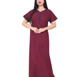 Leaf Print V-neck Nighti-image-11