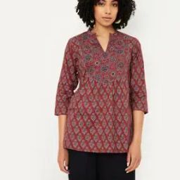 Women Print Straight Short Kurti-image-26