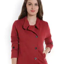Biker Jacket with Button Closure-0