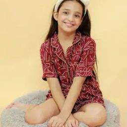 Girls Printed Top & Shorts Nightwear Set-picture-29