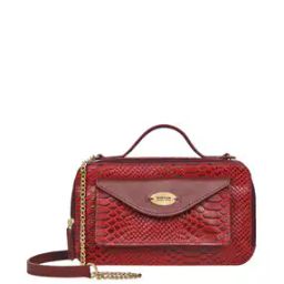 Reptilian Pattern Satchel Bag with Chain Strap-image-0