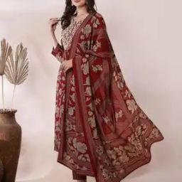 Women Floral Print Straight Kurta Set-image-43