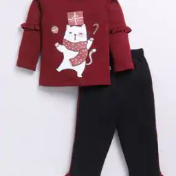 Girls Graphic Pants with Top-image-66