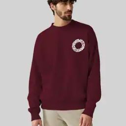 Men Typographic Print Sweatshirt with Crew Neck-image-85