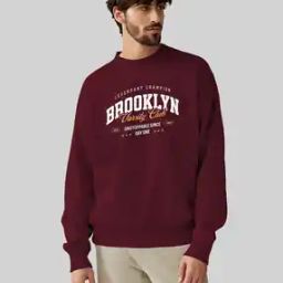 Men Typographic Print Sweatshirt with Crew Neck-image-45