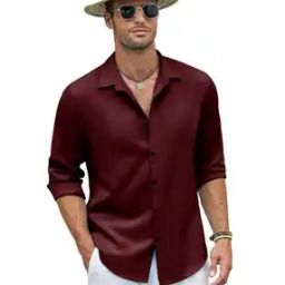 Men Regular Fit Shirt with Spread Collar-picture-45