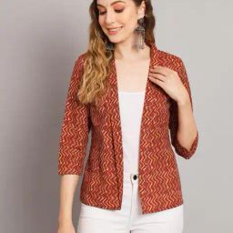 deckedup Chevrons Print Front-Open Shrug image 1