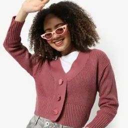 V-Neck Cardigan with Button-Front-image-7