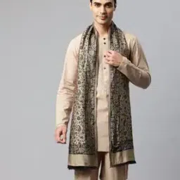 swi stylish Men Floral Pattern Jamawar Stole-picture-45